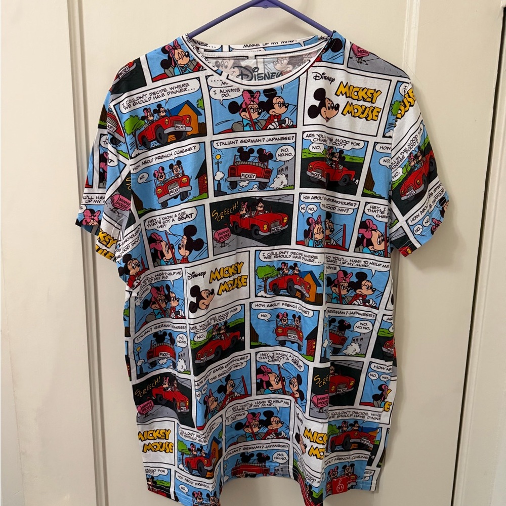 Disney Mickey Mouse Comic-Print Tee - Blue/Black/White/Red/Yellow